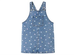 Name It medium blue denim hearts overall kjole